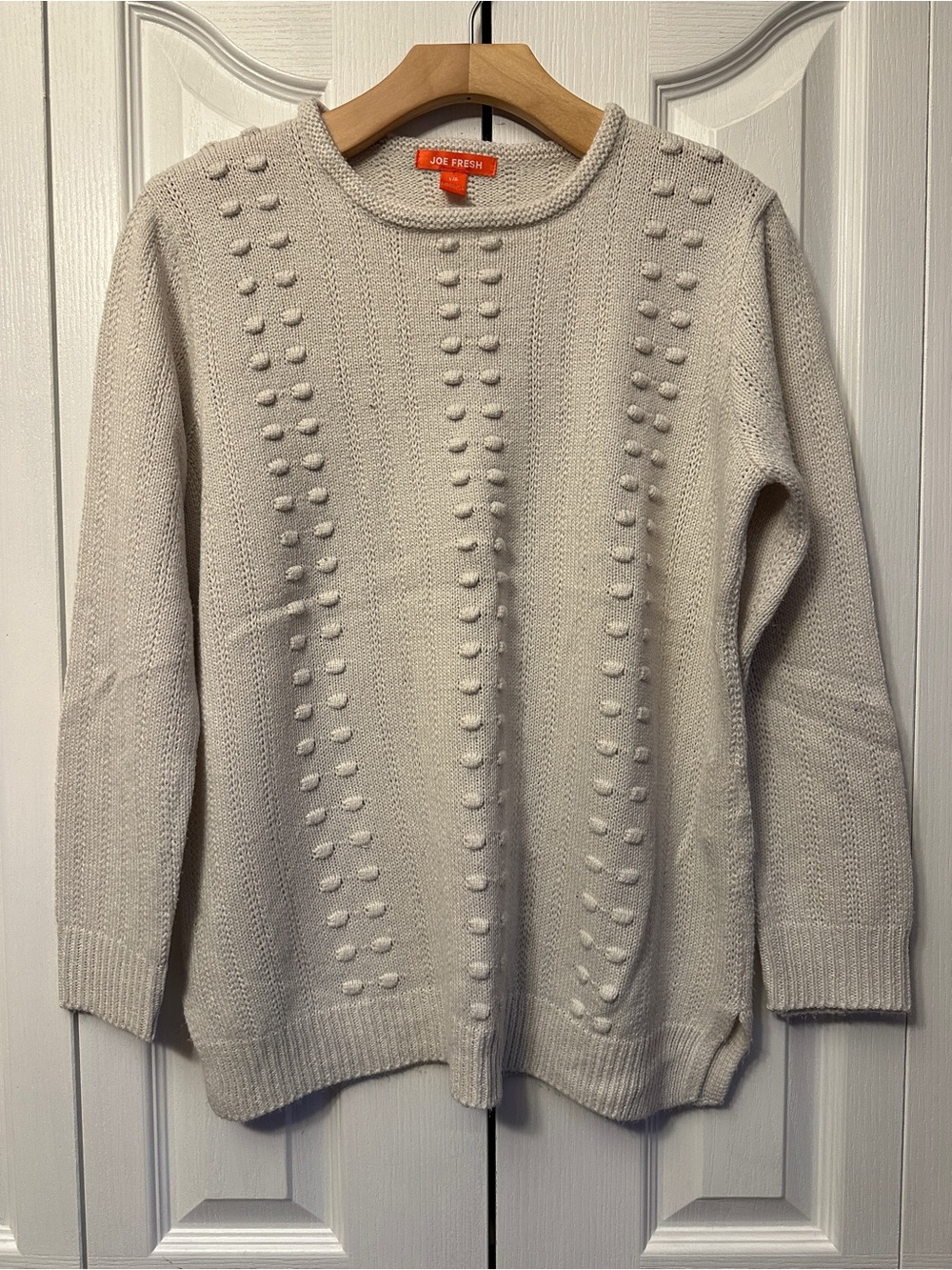 Women’s Joe Fresh Cream Textured Bobble Crewneck Sweater